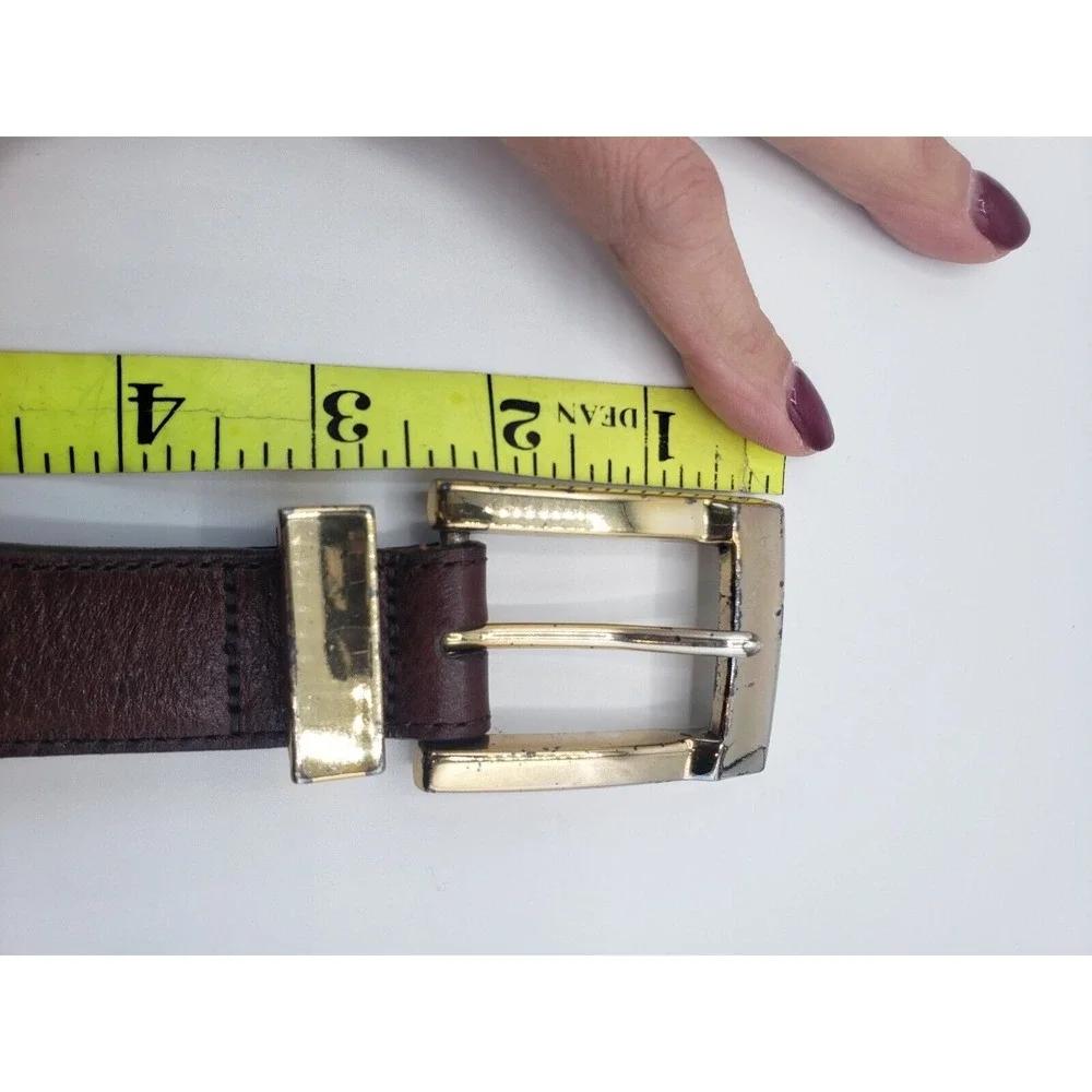 Onyx By Brighton Leather Belt Mens Brown 42 USA Western Minimalist Unique Luxury